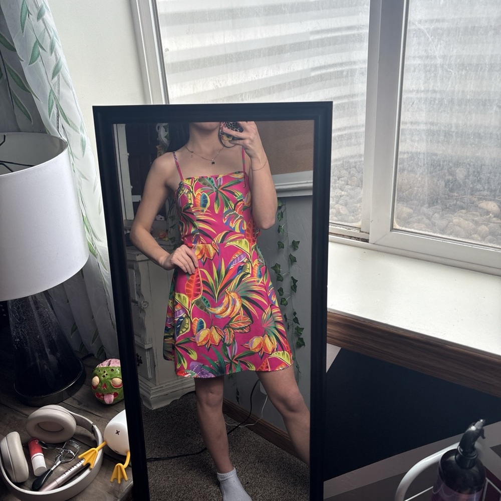 Tropical Floral Print Dress